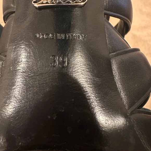 PRE-LOVED GUCCI Women's Calfskin LIFFORD Cage Platform Sandals 6" Heels - Picture 3 of 15